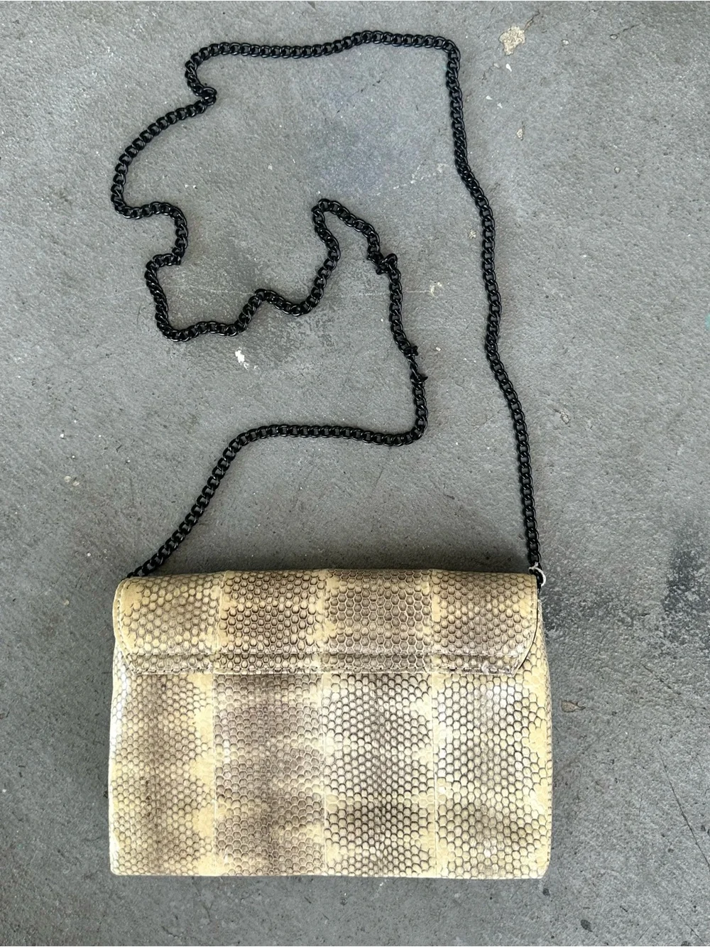 Loeffler Randall Women's Python Crossbody Bag or Clutch in Beige